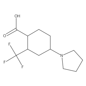 4-(Pyrrolidin-1-yl)-2-(trifluoromethyl)cyclohexane-1-carboxylic acid结构式