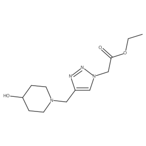 ethyl 2-{4-[(4-hydroxypiperidin-1-yl)methyl]-1H-1,2,3-triazol-1-yl}acetate Structure