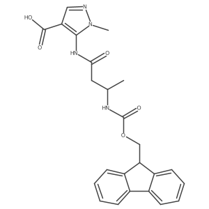 5-[(3S)-3-({[(9H-fluoren-9-yl)methoxy]carbonyl}amino)butanamido]-1-methyl-1H-pyrazole-4-carboxylic acid Structure