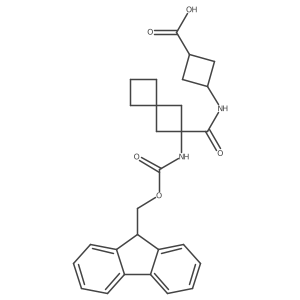 3-[2-({[(9H-fluoren-9-yl)methoxy]carbonyl}amino)spiro[3.3]heptane-2-amido]cyclobutane-1-carboxylic acid结构式