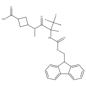 3-[2-({[(9H-fluoren-9-yl)methoxy]carbonyl}amino)-3,3,3-trifluoro-N,2-dimethylpropanamido]cyclobutane-1-carboxylic acid Structure