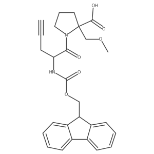 1-[2-({[(9H-fluoren-9-yl)methoxy]carbonyl}amino)pent-4-ynoyl]-2-(methoxymethyl)pyrrolidine-2-carboxylic acid Structure