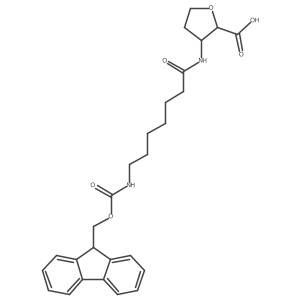 3-[7-({[(9H-fluoren-9-yl)methoxy]carbonyl}amino)heptanamido]oxolane-2-carboxylic acid Structure
