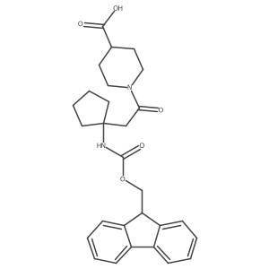 1-{2-[1-({[(9H-fluoren-9-yl)methoxy]carbonyl}amino)cyclopentyl]acetyl}piperidine-4-carboxylic acid结构式