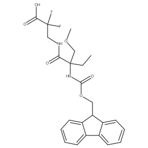 3-[2-({[(9H-fluoren-9-yl)methoxy]carbonyl}amino)-2-(methoxymethyl)butanamido]-2,2-difluoropropanoic acid结构式