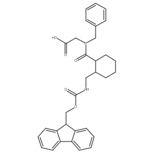 2-(N-benzyl-1-{2-[({[(9H-fluoren-9-yl)methoxy]carbonyl}amino)methyl]cyclohexyl}formamido)acetic acid结构式