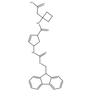 2-{1-[4-({[(9H-fluoren-9-yl)methoxy]carbonyl}amino)cyclopent-2-ene-1-amido]cyclobutyl}acetic acid Structure