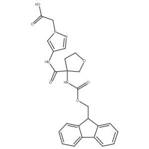 2-{4-[3-({[(9H-fluoren-9-yl)methoxy]carbonyl}amino)oxolane-3-amido]-1H-pyrazol-1-yl}acetic acid Structure