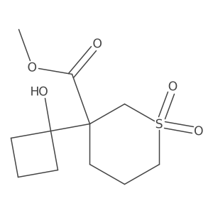Methyl 3-(1-hydroxycyclobutyl)-1,1-dioxo-1lambda6-thiane-3-carboxylate结构式