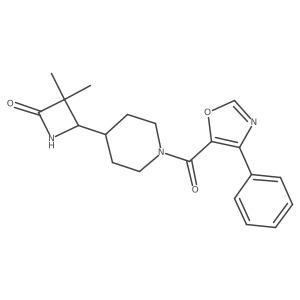3,3-Dimethyl-4-[1-(4-phenyl-1,3-oxazole-5-carbonyl)piperidin-4-yl]azetidin-2-one结构式