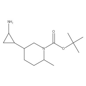 tert-butyl (2R)-5-[(1RS,2SR)-2-aminocyclopropyl]-2-methylpiperidine-1-carboxylate结构式