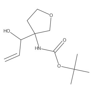 tert-butyl N-[3-(1-hydroxyprop-2-en-1-yl)oxolan-3-yl]carbamate结构式
