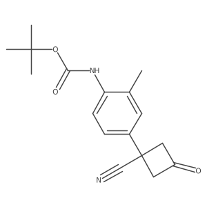 tert-butyl N-[4-(1-cyano-3-oxocyclobutyl)-2-methylphenyl]carbamate Structure