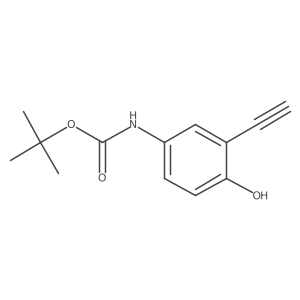 tert-Butyl (3-ethynyl-4-hydroxyphenyl)carbamate结构式