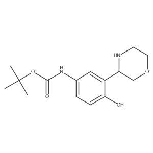 tert-butyl N-[4-hydroxy-3-(morpholin-3-yl)phenyl]carbamate结构式