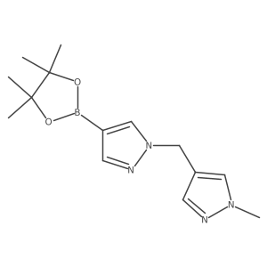 1-Methyl-4-[[4-(4,4,5,5-tetramethyl-1,3,2-dioxaborolan-2-yl)-1H-pyrazol-1-yl]methyl]-1H-pyrazole结构式