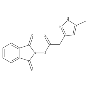 1,3-dioxo-2,3-dihydro-1H-isoindol-2-yl 2-(5-methyl-1H-pyrazol-3-yl)acetate结构式