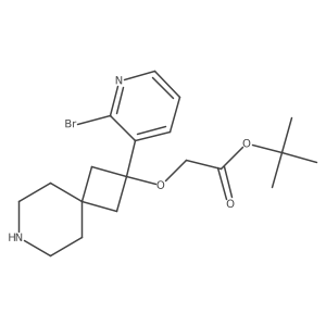 Tert-butyl 2-{[2-(2-bromopyridin-3-yl)-7-azaspiro[3.5]nonan-2-yl]oxy}acetate结构式