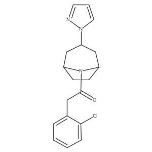 2-(2-chlorophenyl)-1-[3-(1H-pyrazol-1-yl)-8-azabicyclo[3.2.1]octan-8-yl]ethan-1-one Structure