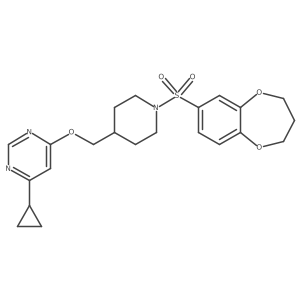 4-cyclopropyl-6-((1-((3,4-dihydro-2H-benzo[b][1,4]dioxepin-7-yl)sulfonyl)piperidin-4-yl)methoxy)pyrimidine结构式