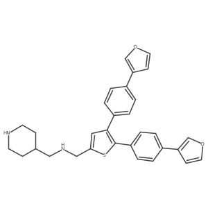 1-(4,5-Bis(4-(furan-3-yl)phenyl)thiophen-2-yl)-N-(piperidin-4-ylmethyl)methanamine结构式