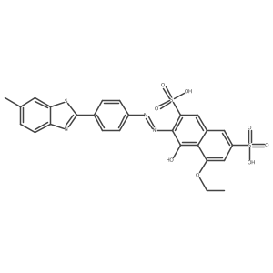 5-Ethoxy-4-hydroxy-3-[2-[4-(6-methyl-2-benzothiazolyl)phenyl]diazenyl]-2,7-naphthalenedisulfonic acid结构式
