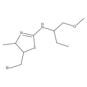 5-(bromomethyl)-N-(1-methoxybutan-2-yl)-4-methyl-4,5-dihydro-1,3-thiazol-2-amine结构式