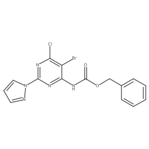 benzyl N-[5-bromo-6-chloro-2-(1H-pyrazol-1-yl)pyrimidin-4-yl]carbamate Structure