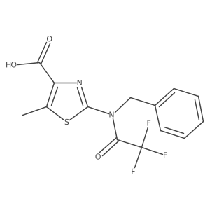 2-(N-benzyl-2,2,2-trifluoroacetamido)-5-methyl-1,3-thiazole-4-carboxylic acid结构式
