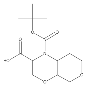 rac-(4aR,8aR)-1-[(tert-butoxy)carbonyl]-octahydropyrano[3,4-b][1,4]oxazine-2-carboxylic acid Structure
