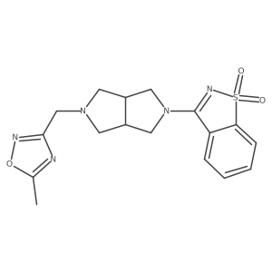 3-[2-[(5-Methyl-1,2,4-oxadiazol-3-yl)methyl]-1,3,3a,4,6,6a-hexahydropyrrolo[3,4-c]pyrrol-5-yl]-1,2-benzothiazole 1,1-dioxide Structure