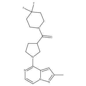 4,4-Difluoro-1-(1-{2-methylpyrazolo[1,5-a]pyrazin-4-yl}pyrrolidine-3-carbonyl)piperidine Structure