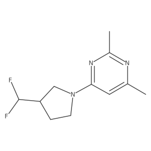 4-[3-(Difluoromethyl)pyrrolidin-1-yl]-2,6-dimethylpyrimidine结构式