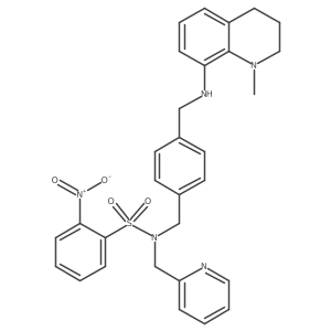 2-Nitro-N-(2-pyridinylmethyl)-N-[[4-[[(1,2,3,4-tetrahydro-1-methyl-8-quinolinyl)amino]methyl]phenyl]methyl]benzenesulfonamide Structure