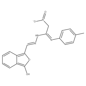 N''-(4-methylphenyl)-2-nitro-N'-{[3-oxo-2-benzofuran-1(3H)-yliden]methyl}ethanimidohydrazide结构式