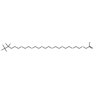 2-[(22,22,23,23,23-Pentafluoro-3,6,9,12,15,18-hexaoxatricos-1-yl)oxy]acetic acid Structure