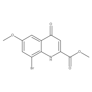 8-Bromo-6-methoxy-4-oxo-1,4-dihydro-quinoline-2-carboxylic acid methyl ester结构式