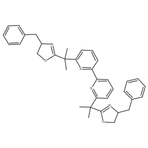 6,6'-Bis(2-((S)-4-benzyl-4,5-dihydrooxazol-2-yl)propan-2-yl)-2,2'-bipyridine结构式