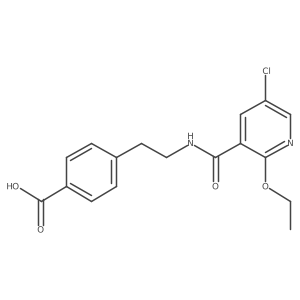 4-[2-[[(5-Chloro-2-ethoxy-3-pyridinyl)carbonyl]amino]ethyl]benzoic acid结构式