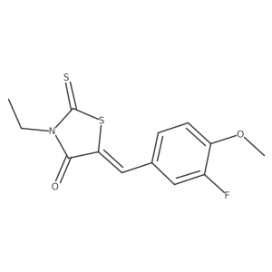 3-Ethyl-5-[(3-fluoro-4-methoxyphenyl)methylene]-2-thioxo-4-thiazolidinone结构式