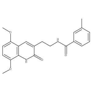 N-(2-(5,8-dimethoxy-2-oxo-1,2-dihydroquinolin-3-yl)ethyl)-3-methylbenzamide结构式