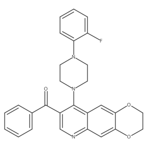 1-{8-benzoyl-2H,3H-[1,4]dioxino[2,3-g]quinolin-9-yl}-4-(2-fluorophenyl)piperazine Structure