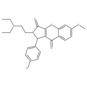 1-(4-Chlorophenyl)-2-(2-(diethylamino)ethyl)-6-methoxy-1,2-dihydrochromeno[2,3-c]pyrrole-3,9-dione结构式