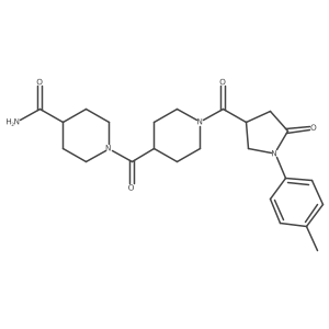 1-[(1-{[1-(4-Methylphenyl)-5-oxopyrrolidin-3-yl]carbonyl}piperidin-4-yl)carbonyl]piperidine-4-carboxamide Structure
