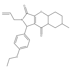 1-(4-ethoxyphenyl)-7-methyl-2-prop-2-enyl-4a,5,6,7,8,8a-hexahydro-1H-chromeno[2,3-c]pyrrole-3,9-dione结构式