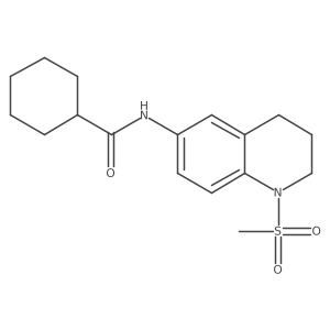 N-(1-(methylsulfonyl)-1,2,3,4-tetrahydroquinolin-6-yl)cyclohexanecarboxamide结构式