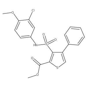 Methyl 3-[(3-chloro-4-methoxyphenyl)sulfamoyl]-4-phenylthiophene-2-carboxylate结构式