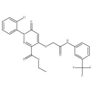 Ethyl 1-(2-chlorophenyl)-6-oxo-4-(2-oxo-2-((3-(trifluoromethyl)phenyl)amino)ethoxy)-1,6-dihydropyridazine-3-carboxylate Structure