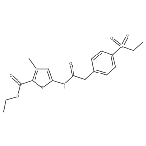 Ethyl 5-(2-(4-(ethylsulfonyl)phenyl)acetamido)-3-methylthiophene-2-carboxylate Structure