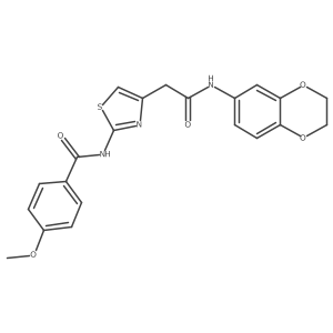 N-(4-(2-((2,3-dihydrobenzo[b][1,4]dioxin-6-yl)amino)-2-oxoethyl)thiazol-2-yl)-4-methoxybenzamide Structure